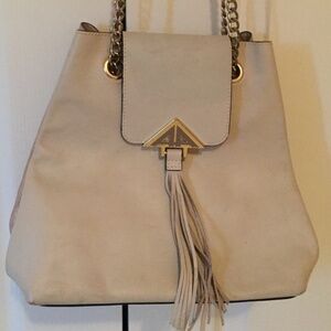 Leather Rose Gold Bucket Bag